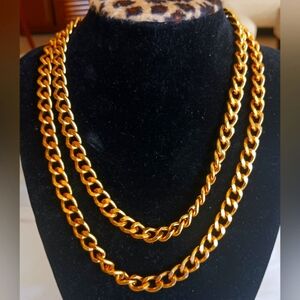 Goldette 34 in. Gold plated cuban link chain necklace. Beautiful.